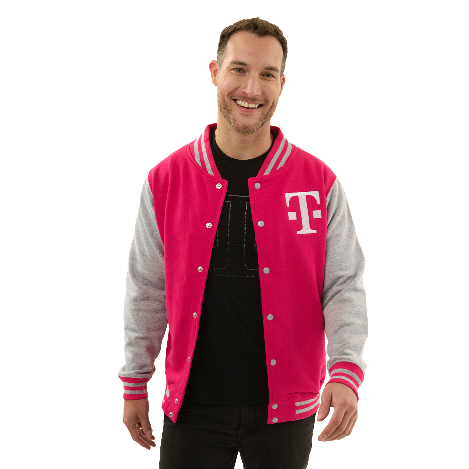 Magenta Letterman Jacket