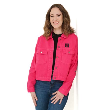 Women's Magenta Denim Jacket