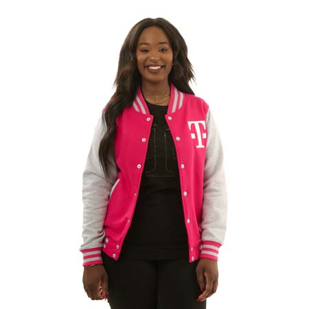 Magenta Letterman Jacket