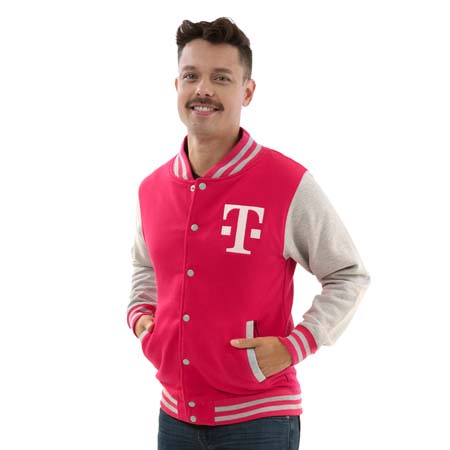 Magenta Letterman Jacket